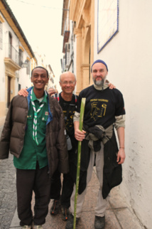 Yassine, André, Eric arrivant à Cordoue Yassine, André, Eric arrivant à Cordoue