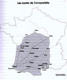 La grande Aquitaine convoitée par Alphonse VII coincide avec l'espace décrit par le Guide du pèlerin