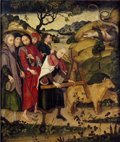 La Translation de saint Jacques, panneau d'un triptyque du XVe siècle démantelé