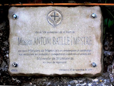 Plaque commémorative de l'abbé Batlle Plaque commémorative de l'abbé Batlle