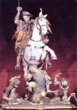 Aujourd'hui, les Maures piétinés par le cheval de saint Jacques sont en permanence cachés par des fleurs.