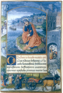 Saint Jacques arrivant de Jérusalem sur un rocher
