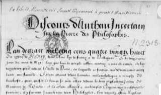 Discours d'un autheur incertain Discours d'un autheur incertain