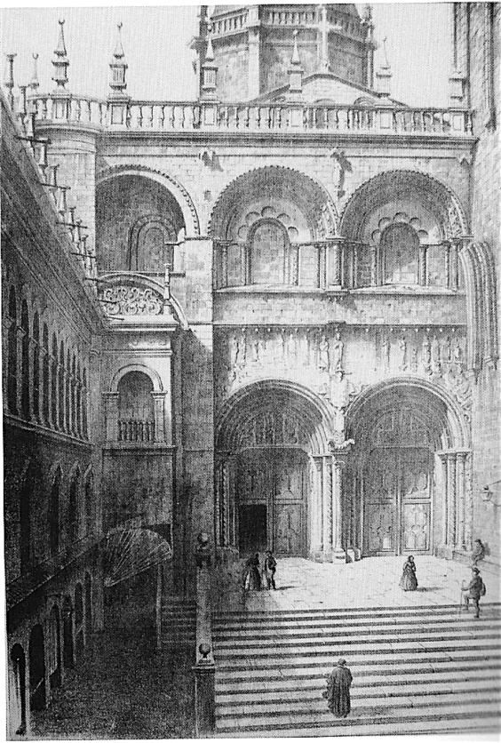 Façade de Platerias en 1860, avant l'installation des nouvelles sculptures (fig 92)