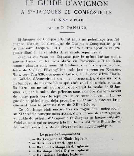 Première page de l'édition du docteur Pansier Première page de l'édition du docteur Pansier