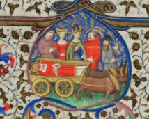 La reine Lupa et le corps de Saint Jacques tiré par des boeufs