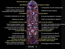 Verrière de la baie n° 5 Etat actuel (panneau explicatif) Verrière de la baie n° 5 Etat actuel (panneau explicatif)