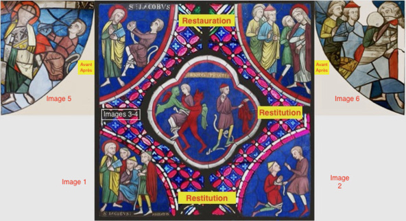 Le panneau du bas de la baie n°5. Le panneau du bas de la baie n°5.