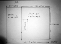 Plan de la grande salle de la cheminée (Observatoire) Plan de la grande salle de la cheminée (Observatoire)
