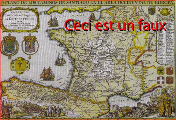 Cette carte des chemins de Compostelle en Europe a été dessinée dans les années 1970. De premiers itinéraires, imaginés au début du XXe siècle à partir du Codex Calixtinus en furent la base.