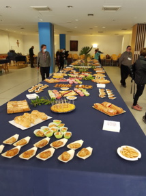 Estella, 26 mars 2022. Buffet du repas fraternel !