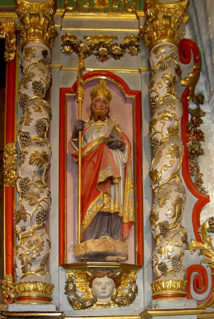 Saint-Marcel retable statue (cl. E. Deschamps). Saint-Marcel retable statue (cl. E. Deschamps).