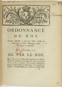 1717, Ordonnance du roy