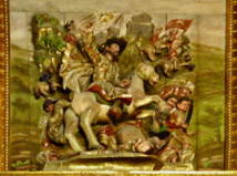 Logrono retable Santiago XVIIIe (détail : Clavijo).