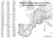 Carte du voyage de Jérômr Münzer