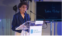 Denise Péricard-Méa au début de la projection (photo El correo Galego)