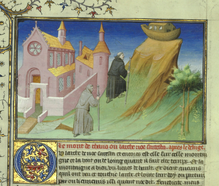 Marco_Polo_Livre_des_merveilles_[...]Polo_Marco_Fr2820, fol. 179v moines au mont Ararat