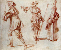 Watteau. Les 3 pèlerins Watteau. Les 3 pèlerins