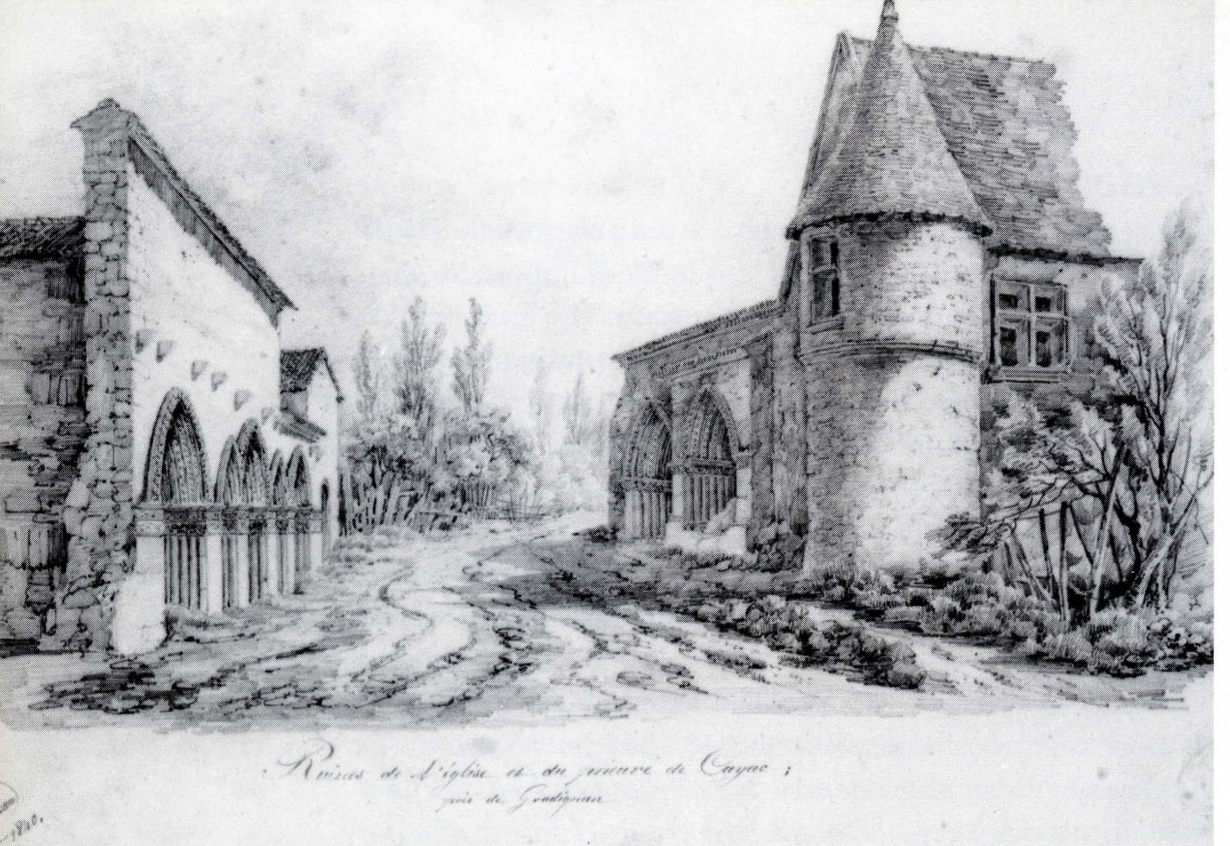 Ruines du prieuré au XIXe siècle