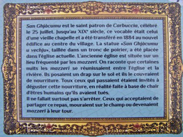 Carbuccia, plaque Mazzeri