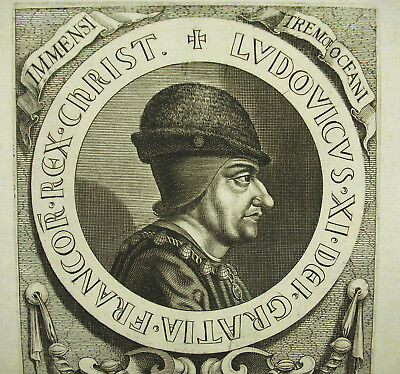 Louis X portrait, gravure XVIIe d'après Jean FOUQUET