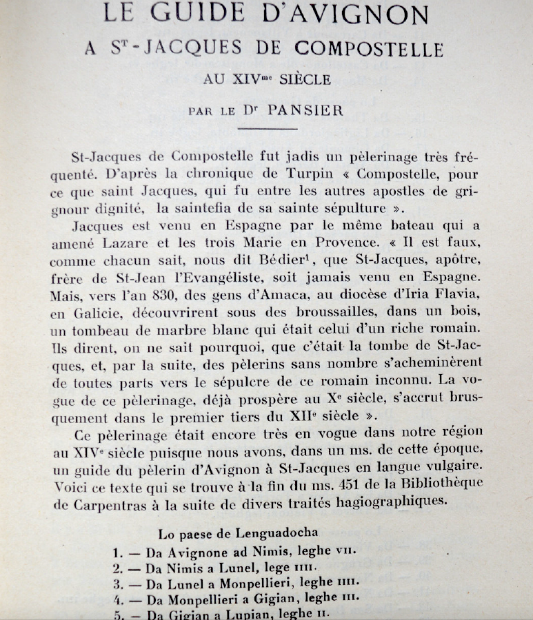 Première page de l'édition du docteur Pansier