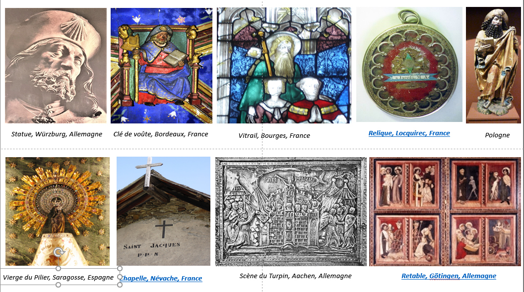 Petit échantillon de la grande variété du patrimoine Saint-Jacques européen