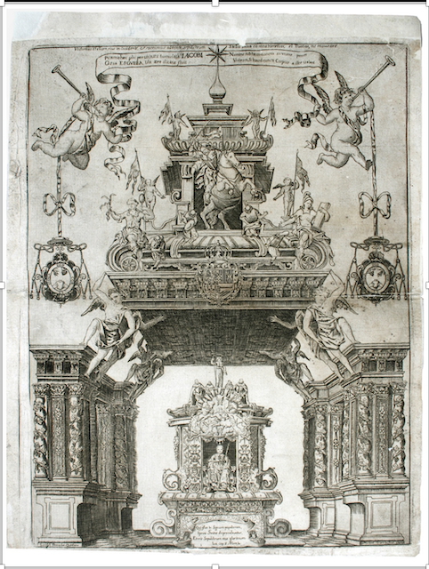 Miguel Varela : gravure du maître d'autel de la cathédrale de Santiago, 1723-1727 ; A.D.24, J 2041-02. (Cl. A.D. 24) Miguel Varela : gravure du maître d'autel de la cathédrale de Santiago, 1723-1727 ; A.D.24, J 2041-02. (Cl. A.D. 24)