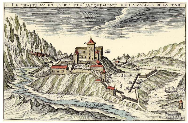 Gravure du château-fort du roc Pupim