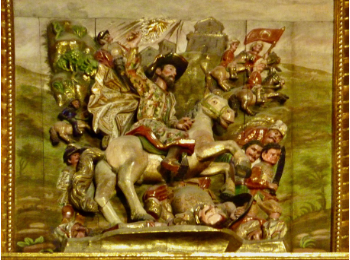 Logrono retable Santiago XVIIIe (détail : Clavijo).