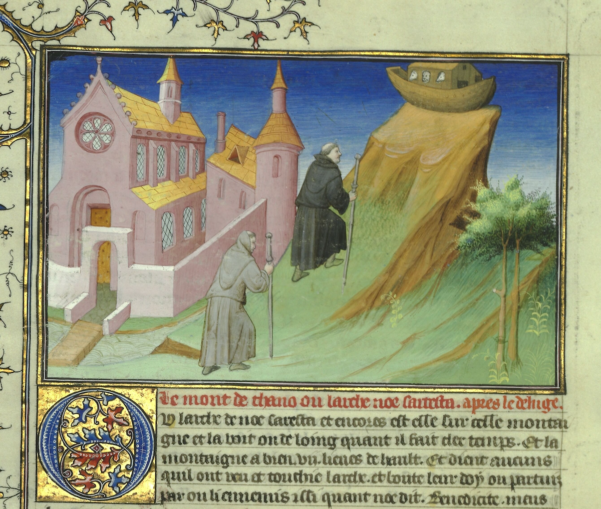 Marco_Polo_Livre_des_merveilles_[...]Polo_Marco_Fr2820, fol. 179v moines au mont Ararat