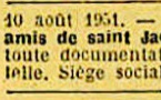 1950-1951, Première association jacquaire, étape n° 72