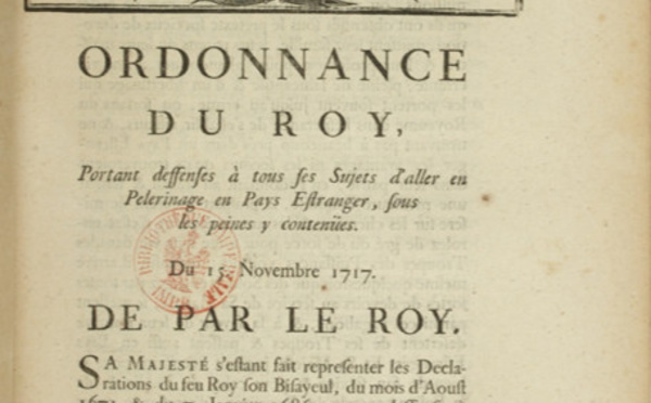 1717, Ordonnance du roy