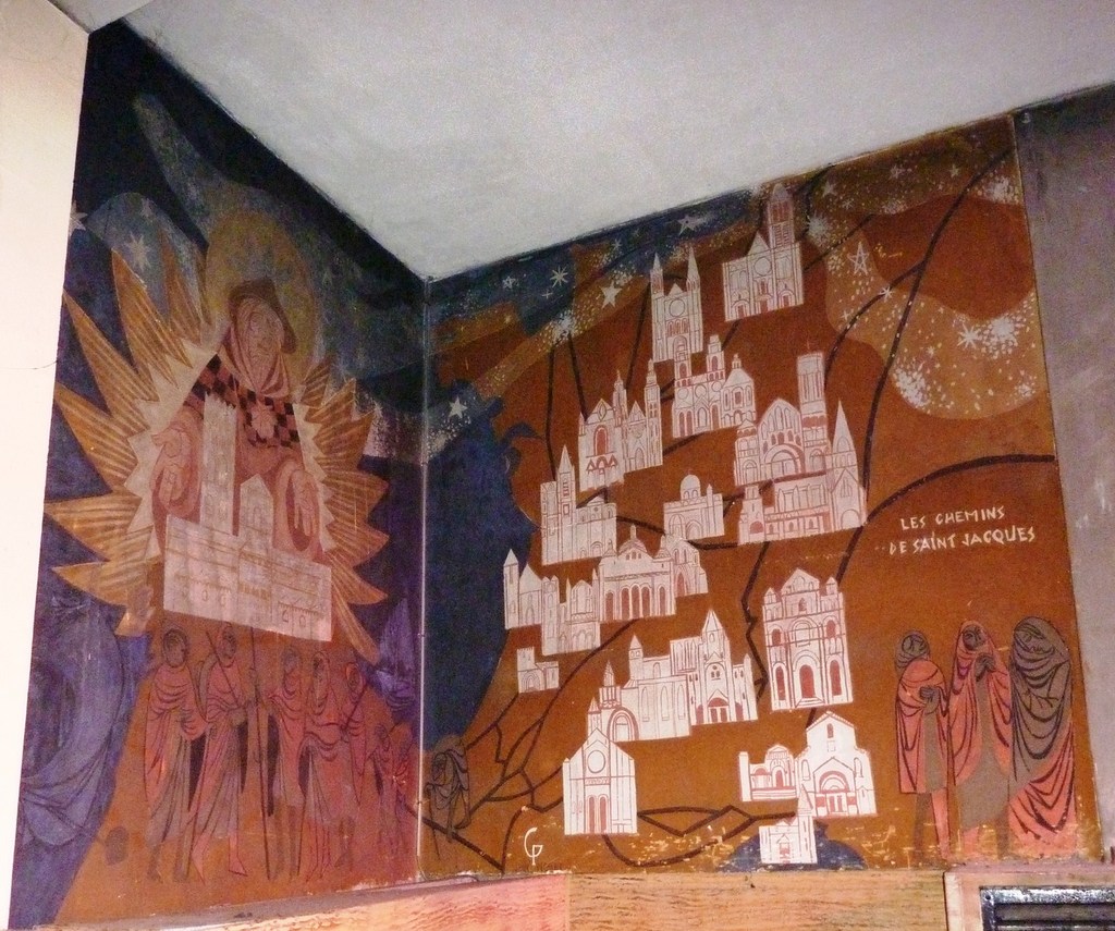 Saint Jacques à Compostelle dans l'angle du bas-côté  Saint Jacques à Compostelle dans l'angle du bas-côté